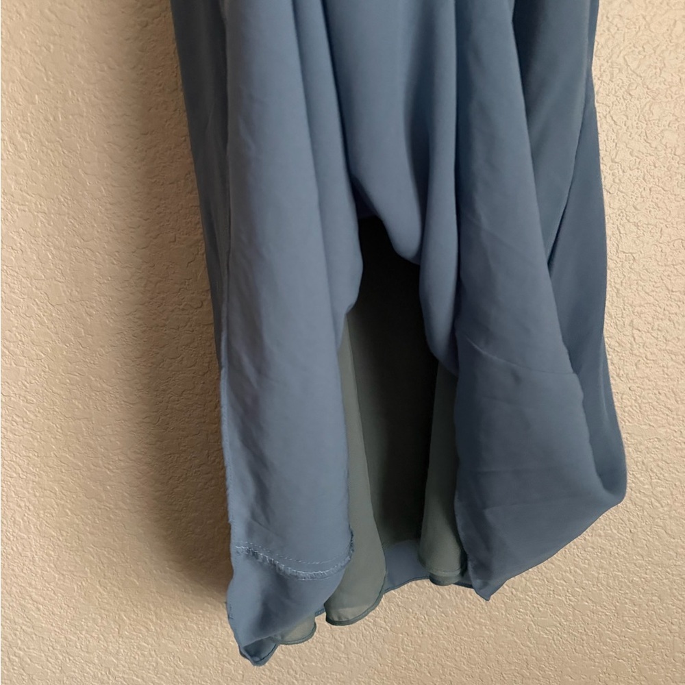 Lulus Groove Thing Mini Swing Dress S Slate Blue - Picture 5 of 10